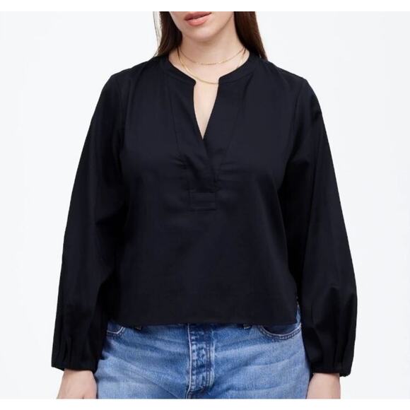 Madewell NWT Women’s Blue V Neck Romantic Holiday 24 Long Sleeve Top size Medium - Picture 7 of 7